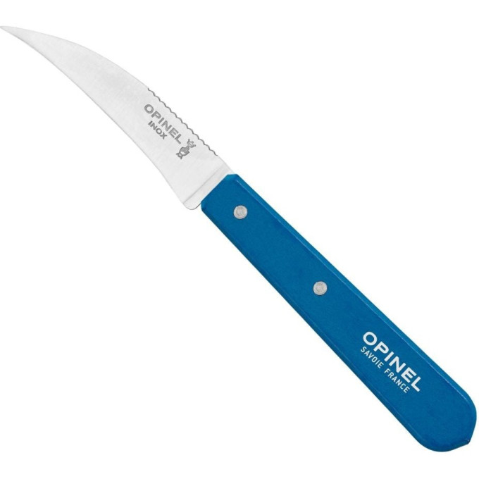 Нож столовый Opinel №114, деревянная рукоять, блистер, нержавеющая сталь, синий 003203